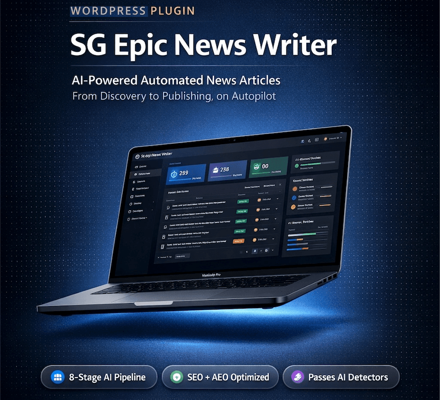 SG Epic News Writer for WordPress